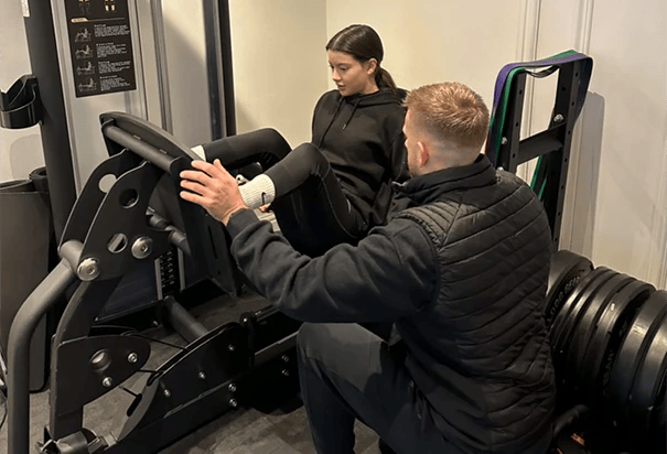 teen training with her coach at PUSH Personal Training